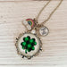 Plaid Shamrock Necklace Happy Go Lucky Charm - Kole Jax DesignsPlaid Shamrock Necklace Happy Go Lucky Charm