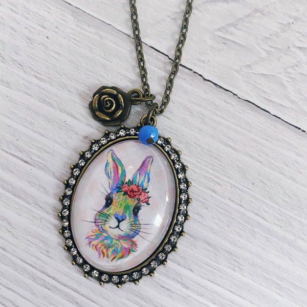 Rainbow Bunny Necklace - Kole Jax DesignsRainbow Bunny Necklace