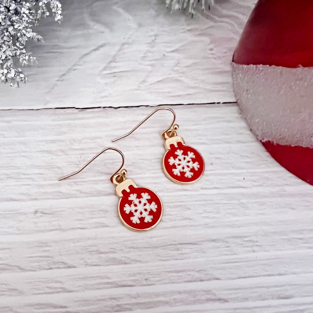 Snowflake Ornament Enamel Earrings - Kole Jax DesignsSnowflake Ornament Enamel Earrings