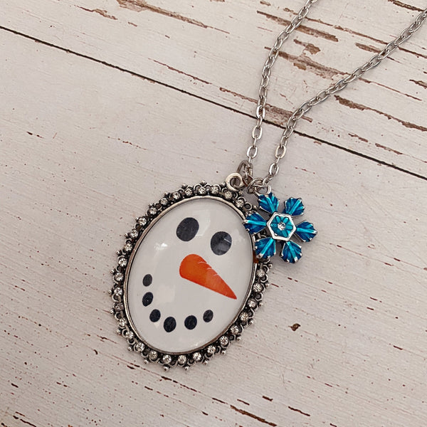 Snowman Winter and Christmas holiday necklace - Kole Jax DesignsSnowman Winter and Christmas holiday necklace